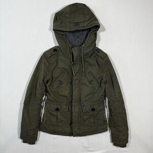 TNA Platoon Olive‎ Military Hooded Utility Jacket XS Gorpcore Outdoor Aritzia